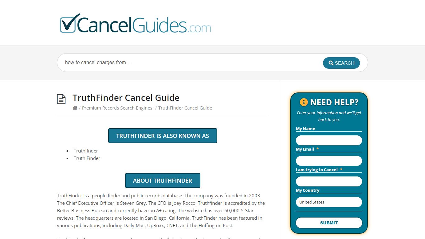 TruthFinder Cancel Guide - CancelGuides.com